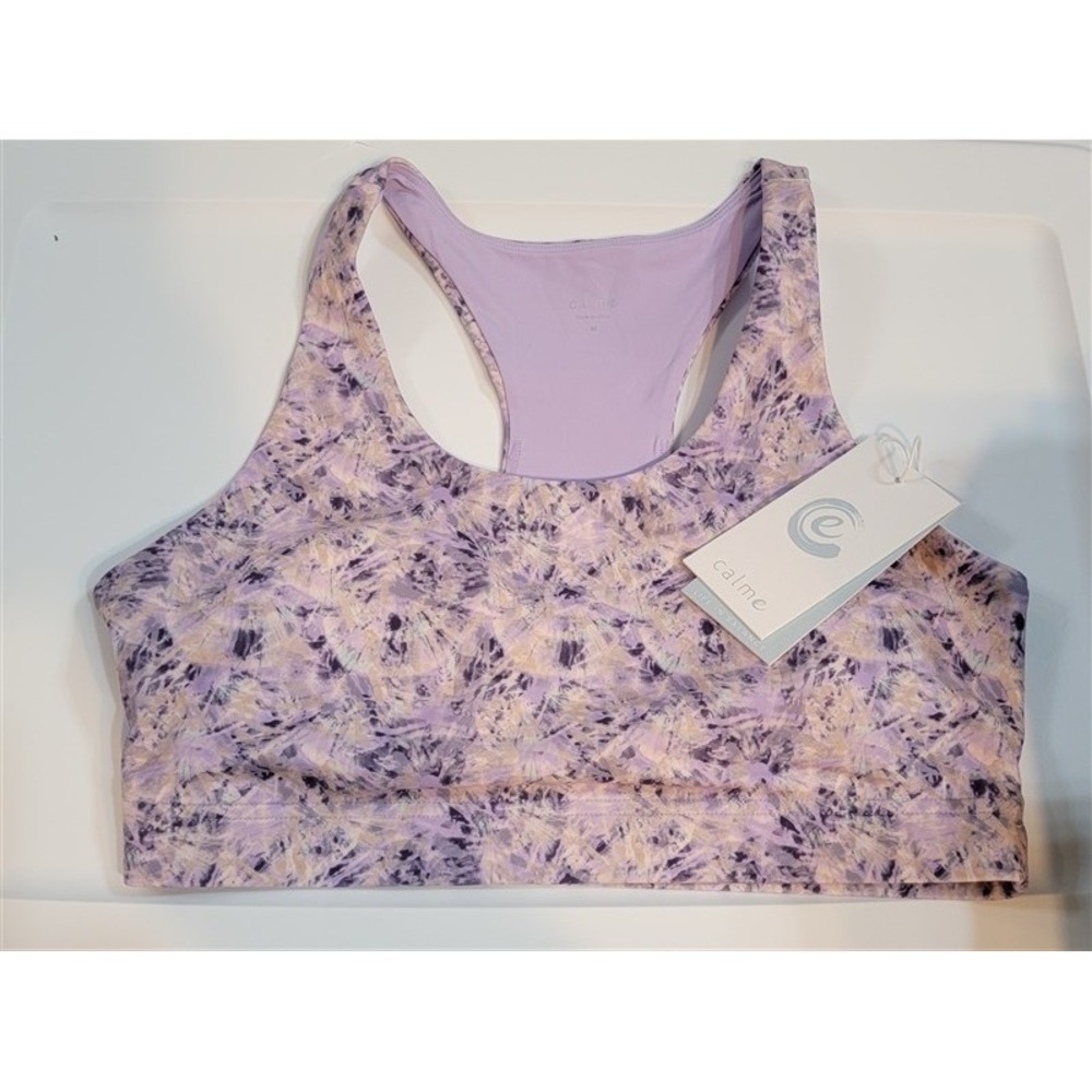 NWT Calme Endurance Sports Bra Sz XXL Cosmic Purple 123360
